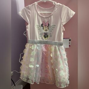 NWT Minnie Mouse tulle dress. Rainbow flower accents. Never work. Size 3T